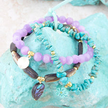 Load image into Gallery viewer, Aruba Blue and Purple Stretch Bracelet Set