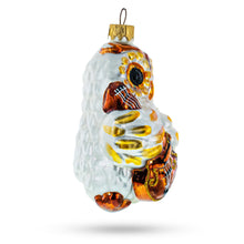 Load image into Gallery viewer, Wise Owl Playing Cello Glass Christmas Ornament