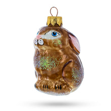 Load image into Gallery viewer, Sitting Rabbit Brown Bunny Glass Christmas Ornament