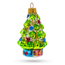Load image into Gallery viewer, Tree Adorned with Golden Garland Glass Christmas Ornament
