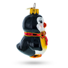 Load image into Gallery viewer, Penguin with Bow Glass Christmas Ornament