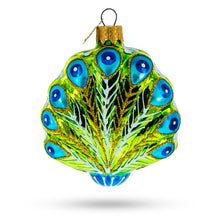 Load image into Gallery viewer, Festive Peacock Glass Christmas Ornament