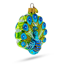 Load image into Gallery viewer, Festive Peacock Glass Christmas Ornament
