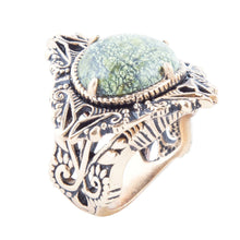 Load image into Gallery viewer, Aspen Green Serpentine Golden Statement Ring