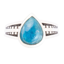 Load image into Gallery viewer, Astro Teardrop Blue Apatite and Sterling Silver Ring