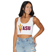 Load image into Gallery viewer, Arizona State ASU White Crop Tank Top