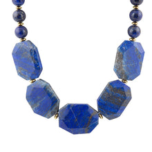 Load image into Gallery viewer, Azul Blue Lapis Golden Statement Necklace