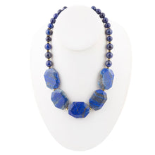 Load image into Gallery viewer, Azul Blue Lapis Golden Statement Necklace