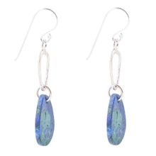 Load image into Gallery viewer, Azurite and Sterling Silver Drop Earrings