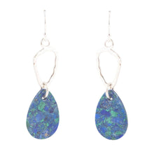 Load image into Gallery viewer, Azurite and Sterling Silver Drop Earrings