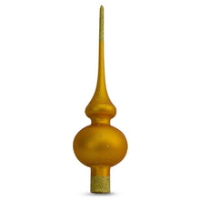 Load image into Gallery viewer, Angels Admire Jesus Nativity Scene Gold Glass Christmas Tree Topper 11 Inches