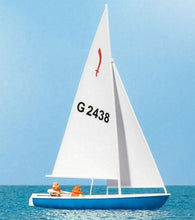 Load image into Gallery viewer, Preiser 10679 HO Scale Korsar Sailboat w/3 Sailors -- Sails Up