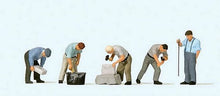 Load image into Gallery viewer, Preiser 10669 HO Scale Working at the Quarrystone Wall -- pkg(5)