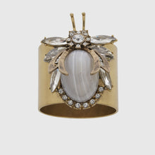 Load image into Gallery viewer, Vintage bug napkin rings, grey agate, set of two