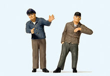 Load image into Gallery viewer, Preiser 63102 1/32 Scale Railroad Engineer &amp; Fireman in Cab -- Set #1