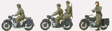Load image into Gallery viewer, Preiser 16598 HO Scale German Army WWII Motorcycle Troops (Unpainted)