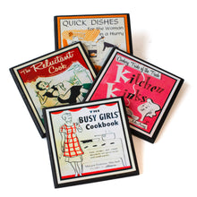 Load image into Gallery viewer, Funny Vintage Cookbook Cover Kitchen Coasters