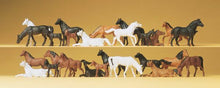Load image into Gallery viewer, Preiser 14407 HO Scale Animals -- Horses pkg(26)
