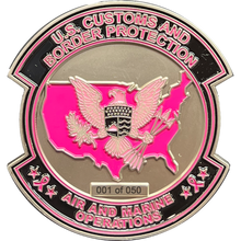 Load image into Gallery viewer, EL11-008 CBP Pink AMO Air and Marine Agent Challenge Coin Breast Cancer Awareness Blackhawk