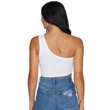 Load image into Gallery viewer, Iowa Hawkeyes White One Shoulder Top