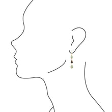 Load image into Gallery viewer, Barcelona Blue Turquoise and Black Onyx Linear Drop Golden Earrings