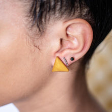 Load image into Gallery viewer, Vitrail Light Amethyst Faceted Triangle Stud Earrings