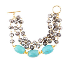 Load image into Gallery viewer, Baron Triple Strand Toggle Bracelet