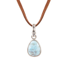 Load image into Gallery viewer, Basic Blue Larimar and Sterling Silver Pendant Leather Necklace