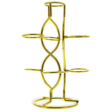 Load image into Gallery viewer, Gold Tone Metal Display Stand - Holds 7 Eggs Spheres 7.5 Inches Tall