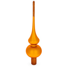 Load image into Gallery viewer, Matte Orange with Sparkling Top Glass Christmas Tree Topper 11 Inches