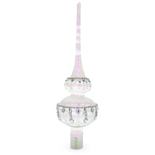 Load image into Gallery viewer, Jewel Drops on White Chandelier Clear Glass Christmas Tree Topper 11 Inches