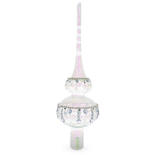Load image into Gallery viewer, Jewel Drops on White Chandelier Clear Glass Christmas Tree Topper 11 Inches