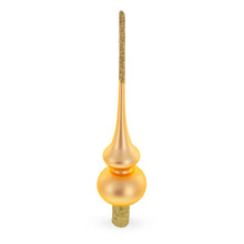 Load image into Gallery viewer, Solid Orange with Sparkling Top Glass Christmas Tree Topper 11 Inches