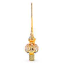 Load image into Gallery viewer, Diamonds on Rose Gold Glass Christmas Tree Topper 11 Inches