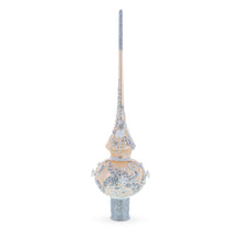 Load image into Gallery viewer, White Swirls on Champagne Glass Tree Topper