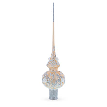 Load image into Gallery viewer, White Swirls on Champagne Glass Tree Topper