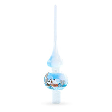 Load image into Gallery viewer, Winter Wonderland Scene with Sparkling Snow Glass Christmas Tree Topper 11 Inches