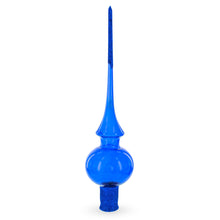 Load image into Gallery viewer, Translucent Blue Glass Christmas Tree Topper 11 Inches