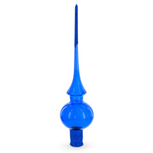 Load image into Gallery viewer, Translucent Blue Glass Christmas Tree Topper 11 Inches