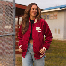 Load image into Gallery viewer, Boston College Satin Letterman Bomber Jacket