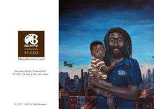 Load image into Gallery viewer, 'BECAUSE (RACIAL SYNECDOCHE)' S. Ross Browne Greeting Card: 5x7 Frame Ready