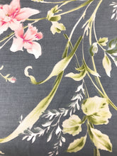 Load image into Gallery viewer, Tache Cotton Cherry Blossom Grey Floral Flat Sheet (2162FLT)