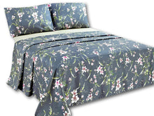 Load image into Gallery viewer, Tache Cotton Cherry Blossom Grey Floral Flat Sheet (2162FLT)