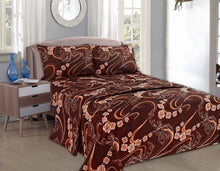 Load image into Gallery viewer, Tache Melted Gold Brown Floral Bed Sheet Set (2815FITFLT)
