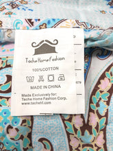 Load image into Gallery viewer, Tache Cotton Frozen Forest Blue Paisley Flat Sheet (2172FLT)