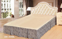 Load image into Gallery viewer, Tache Winter Moon Black Stripe Zebra Animal Print Gold Tailored Platform 14" Bed Skirt Dust Ruffle (BSK-4358L)