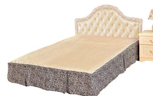 Load image into Gallery viewer, Tache Winter Moon Black Stripe Zebra Animal Print Gold Tailored Platform 14" Bed Skirt Dust Ruffle (BSK-4358L)