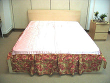 Load image into Gallery viewer, DaDa Bedding Sunrise Hibiscus Floral Dust Ruffle Pleated Satiny Pink Bed Skirt - 14" Drop  (BS-BM465L-1)