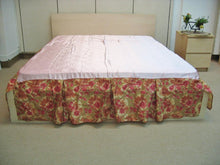Load image into Gallery viewer, DaDa Bedding Sunrise Hibiscus Floral Dust Ruffle Pleated Satiny Pink Bed Skirt - 14" Drop  (BS-BM465L-1)