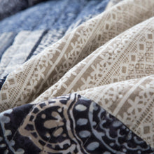 Load image into Gallery viewer, DaDa Bedding Bohemian Denim Blue Elegance Patchwork Cotton Bedspread Set (JHW-660)